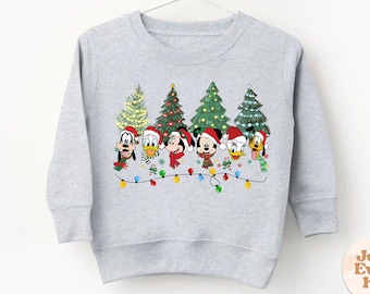 Mickey And Friends Christmas Sweatshirt, Toddler Christmas Sweater, Christmas Tree Sweatshirt, Disney Kids Christmas, Kid Sweatshirt