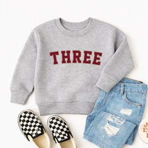 Sweat-shirt pour tout-petit pour trois anniversaires, 3e anniversaire de garçon fille, sweat-shirt pour trois anniversaires, pull pour 3e anniversaire, pull d'anniversaire, cadeau d'anniversaire pour enfant