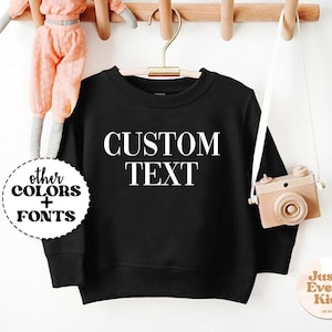 Gepersonaliseerde peutersweater, babyromper aangepaste aankondiging, gepersonaliseerd kinderT-shirt, aangepaste ronde hals voor kinderen, aangepast peuter-T-shirt