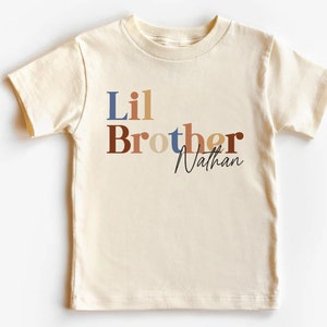 Lil Brother Baby Bodysuit, Lil Brother Shirt,  Cute Vintage Bodysuit, Natural Little Brother Baby Body, Little Brother, Boys Natural Body