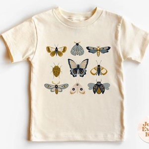Chemise enfant bohème papillon, t-shirt papillon, chemise enfant naturelle printanière, T-shirt rétro enfant papillons colorés, T-shirt enfant en bas âge, chemise enfant