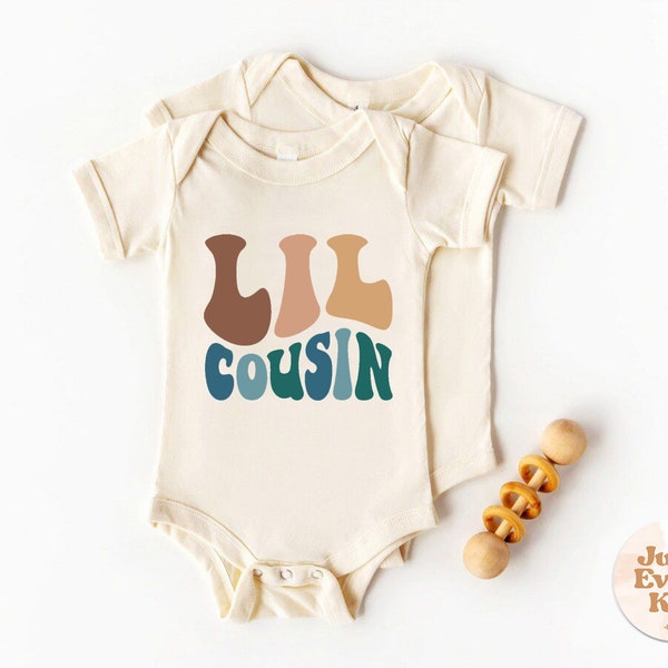 Kleiner Cousin Baby Body, kleiner Cousin Baby T-shirt, Retro Baby Boy Body, passender Cousin natürlicher Body, niedlicher kleiner Cousin Körper