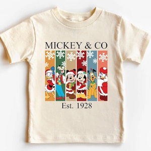 Disney Kinder Weihnachtsshirt, Micky und Freunde Weihnachtshemd, Kleinkind Weihnachtshemd, Urlaub natürlich Säugling, Disney Kinder Weihnachten