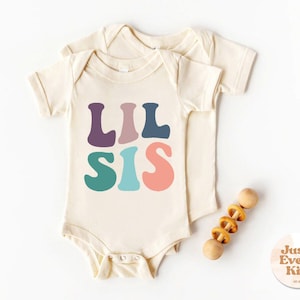 Lil Sis Baby Romper, schattige Retro Zus Romper, Natuurlijke zusje Baby Romper, Lil Sis Peuter Shirt, Schattig Retro Zus Kids Shirt