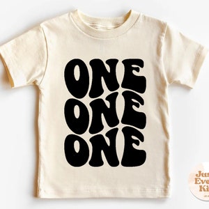 Chemise premier anniversaire pour tout-petit, t-shirt vintage un an, t-shirt naturel unisexe pour tout-petit, 1er anniversaire, tenue de premier anniversaire, une chemise