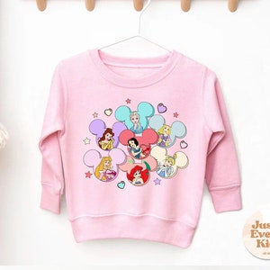 Disneyworld Princess Sweatshirt, Valentine's Day Sweatshirt for Toddler, Girl Disney Toddler, Kids Valentine's Day, Girls Valentines Day