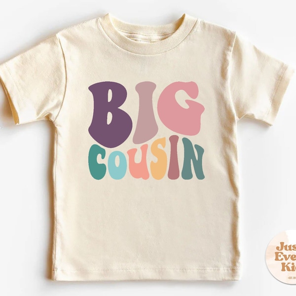 Big Cousin Kleinkind Shirt, Boho Retro Kinder Shirt, süßer großer Cousin Naturkind, süßes Mädchen Shirt, Cousin Crew Shirts für Baby, Cousin Crew