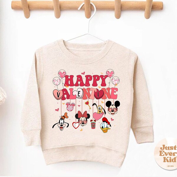 Sweat Mickey et ses amis, tenue Saint-Valentin pour tout-petit, sweat-shirt Saint-Valentin pour enfant, body pour tout-petit Disney, chemise Mickey Saint-Valentin