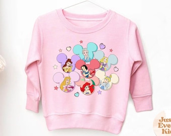Disneyworld Princess Sweatshirt, Valentine's Day Sweatshirt for Toddler, Girl Disney Toddler, Kids Valentine's Day, Girls Valentines Day