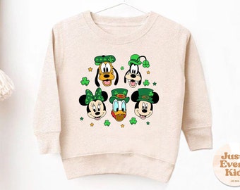 Mickey And Friends Sweatshirt, Kids St Patricks Day Sweatshirt, Disney Baby Sweaters, Patricks Day Outfit, Lucky St Patricks Day Sweatshirt