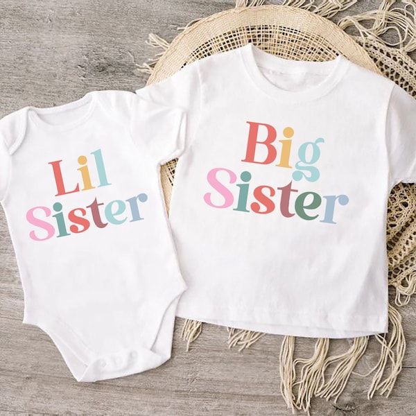 Big Sister Lil Sister Toddler Shirts ,Retro Kids Shirt, Sibling Natural Toddler, Big Sis Shirt, Lil Sis Shirt, Little Sister Outfit, Big Sis