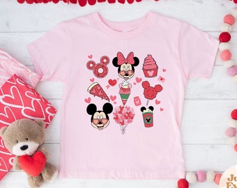 Disneyworld Valentinstag Kinder Shirt, Valentinstag Kleinkind T-Shirt, süße natürliche Valentinstag Kinder T-Shirt, Valentinstag Mädchen rosa Kleinkind Shirt
