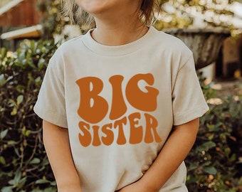 Big Sister Toddler Shirt, Retro Kids Pregnancy Announcement Shirt, Sibling Natural Infant, Toddler & Youth Tee, Best Gifts