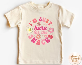 Camiseta "Solo estoy aquí por los bocadillos" para niños pequeños, camisetas para niños pequeños, camisetas para niños con bocadillos, camisetas para niñas, camisetas para bebés amantes de los bocadillos, camisetas lindas para niños con bocadillos