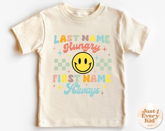 Always Hungry, Snacks T-shirt pour tout-petit, T-shirt pour tout-petit, Snack-shirts pour enfants, T-shirt pour bébé amateur de collations, Jolies chemises de collation pour tout-petits, Rétro naturel pour bébé