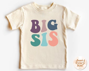 Big Sister Toddler Shirt, Retro Kids Shirt, Sibling Natural Toddler, Youth Tee, Siblings Shirt, Big Sister Gift, Pregnancy Announcement