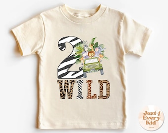 Two Wild Safari Birthday Shirt, 2nd Birthday Shirt, Two Wild Birthday, Wild 2nd Birthday, Safari Jungle Zoo Animal, Boho Birthday Natural