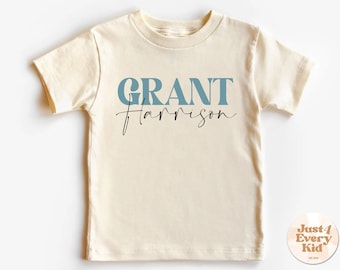 Custom Natural Kids Shirt, Personalized Boys Name Toddler Shirt, Custom Toddler T-Shirt, Personalized Kids Shirt, Natural Personalized Tee