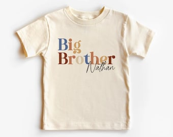 Chemise grand frère pour tout-petit, frère et sœur bébé naturel, chemise grossesse, body grand frère, chemise prénom, grand frère personnalisé, t-shirt pour jeune