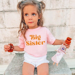 Chemise grande soeur, grande soeur, jolie chemise vintage, t-shirt rétro grande soeur pour enfants, chemise pour frères et sœurs, cadeau grande soeur, faire-part de grossesse, soeurs