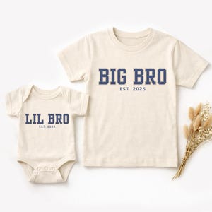 Bijpassende shirts Big Bro, broer/zus aankondiging outfit, babyromper en kindershirt, bijpassende outfits broer, Big Bro, Little Bro