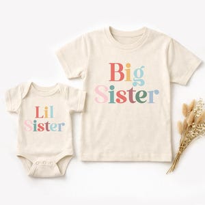 Big Sister Lil Sister Toddler Shirts ,Retro Kids Shirt, Sibling Natural Toddler, Big Sis Shirt, Lil Sis Shirt, Little Sister Outfit, Big Sis