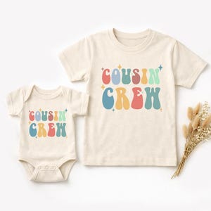 Magliette Cousin Crew per bambini, maglietta abbinata Cousin, maglietta della riunione dei cugini, maglietta Cousin Crew per bambini, novità nella maglietta Crazy Cousin Crew