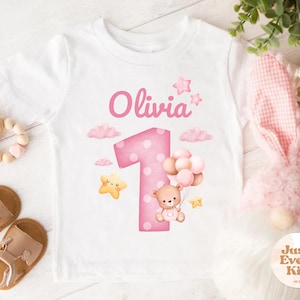 Girl 1st Birthday Shirt, Custom Name Shirt, Birthday Kids Outfits, Birthday Baby Girl Outfit, Personalized Baby Bodysuit, Birthday Girl