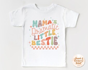 Chemise dramatique Little Bestie pour maman, T-shirt fille pour maman, chemise rétro enfant, chemise fille enfant, t-shirt rétro bébé, tout-petit et jeune, chemise fille