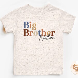 Big Brother Toddler Shirt, Sibling Natural Infant, Pregnancy Reveal Shirt, Big Brother Bodysuit, Name Shirt, Custom Big Brother, Youth Tee image 8