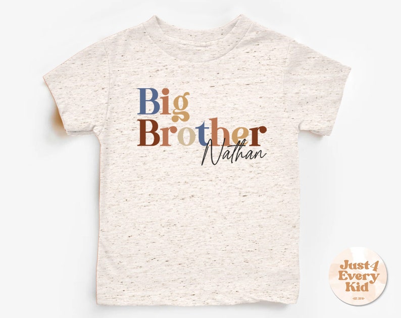 Big Brother Toddler Shirt, Sibling Natural Infant, Pregnancy Reveal Shirt, Big Brother Bodysuit, Name Shirt, Custom Big Brother, Youth Tee image 8