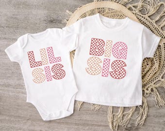 Big and Little Sis Matching Shirts, Cute Big Sister Toddler Shirt, Sibling Shirts, Baby Announcement, New Little Sister, New Baby Gift