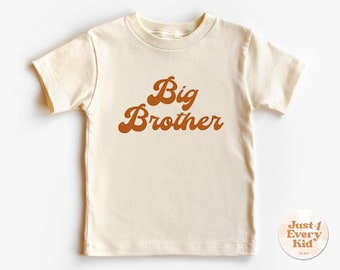 Big Brother Shirt, Retro Big Brother Shirt, Vintage Big Brother Kids shirt, Hipster Big Brother Tee, Sibling Natural Toddler Tee