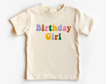 Chemise anniversaire fille, chemise fille fête d'anniversaire, chemise anniversaire enfant, chemise anniversaire pour enfants, rétro groovy, chemise pour tout-petit, anniversaire pour tout-petit