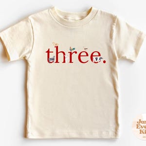 Third Birthday Farm Shirt, Farm Birthday Kids Shirt, 3rd Birthday Shirt, Farm Theme Birthday Tshirt, Three Barn Animals Birthday T-shirt