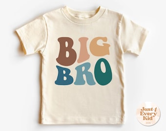 Camicia per bambini Big Bro, Camicia per bambini fratello vintage carina, Maglietta per bambini Big Brother naturale, Fratello neonato naturale, Camicia rivelatrice di gravidanza