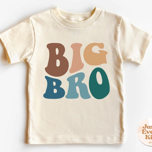 Camisa para niños pequeños de Big Bro, linda camisa vintage para niños Brother, camiseta natural para niños pequeños de Big Brother, bebé natural hermano, camisa de revelación de embarazo