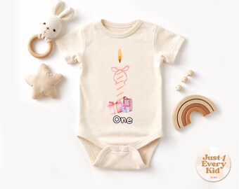 First Birthday Girl Bodysuit, One Birthday Outfit, Cake Smash Bodysuit, Baby Girl First Birthday Shirt