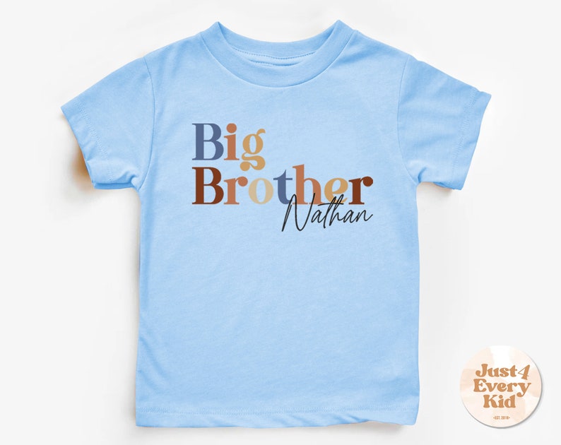 Big Brother Toddler Shirt, Sibling Natural Infant, Pregnancy Reveal Shirt, Big Brother Bodysuit, Name Shirt, Custom Big Brother, Youth Tee image 5