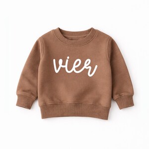Geburtstags-Sweatshirt für Mädchen oder Jungen, Geschenk Geburtstag Kind, Birthday Outfit for Boys and Girls, Birthday Kids Sweatshirt Mocha