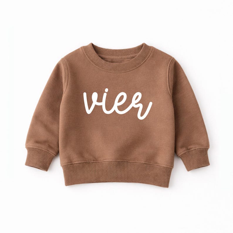 Geburtstags-Sweatshirt für Mädchen oder Jungen, Geschenk Geburtstag Kind, Birthday Outfit for Boys and Girls, Birthday Kids Sweatshirt Mocha
