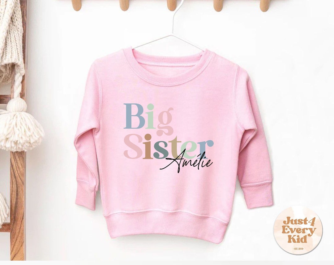 Big Sister Embroidered Sweatshirt - Pink main image 1