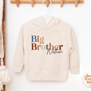 Big Brother Toddler Shirt, Sibling Natural Infant, Pregnancy Reveal Shirt, Big Brother Bodysuit, Name Shirt, Custom Big Brother, Youth Tee image 4