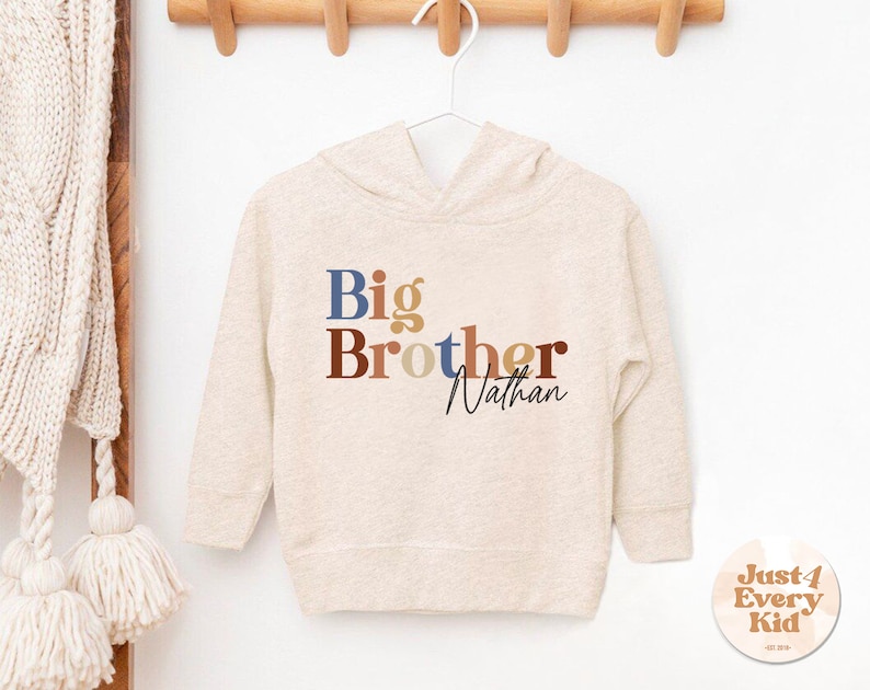 Big Brother Toddler Shirt, Sibling Natural Infant, Pregnancy Reveal Shirt, Big Brother Bodysuit, Name Shirt, Custom Big Brother, Youth Tee image 4
