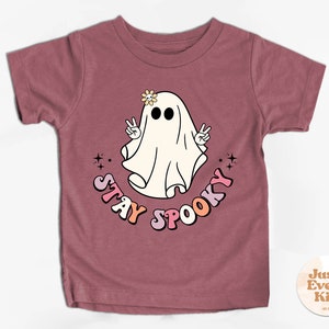 Stay Spooky Toddler Shirt, Retro Halloween Kids Shirt, Cute Ghost Natural Toddler Tee, Ghost Natural Toddler Tee, Let&#39;s Go Ghouls, Kid Shirt