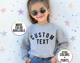 Felpa con nome personalizzato per bambini, felpa per ragazzi, felpa per bambini, girocollo personalizzato per bambini, felpa personalizzata per bambini, nome personalizzato