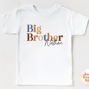 Chemise grand frère pour tout-petit, frère et sœur bébé naturel, chemise grossesse, body grand frère, chemise prénom, grand frère personnalisé, t-shirt pour jeune image 7