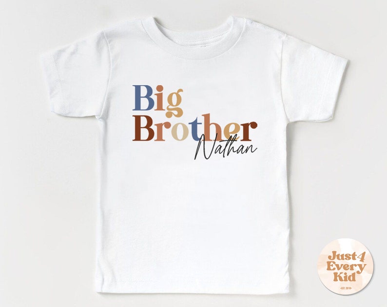 Big Brother Toddler Shirt, Sibling Natural Infant, Pregnancy Reveal Shirt, Big Brother Bodysuit, Name Shirt, Custom Big Brother, Youth Tee image 7