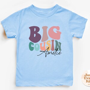 Personalisiertes Cousin Crew Shirt, großer Cousin Kleinkind Shirt, Namen Shirt, Benutzerdefinierter großer Cousin T-Shirts, niedliches Cousin Natürliches Kleinkind T-Shirt Sky Blue