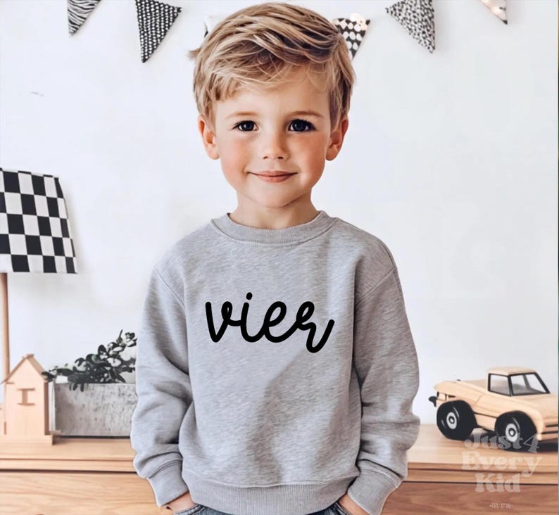 Geburtstags-Sweatshirt für Mädchen oder Jungen, Geschenk Geburtstag Kind, Birthday Outfit for Boys and Girls, Birthday Kids Sweatshirt Heather Gray